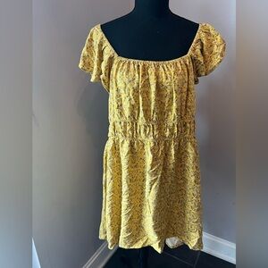 Melrose AND Market Floral Summer Short Sleeve Dress in yellow Women’s XL
